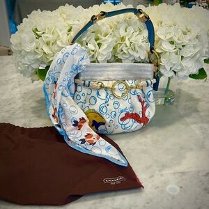 Coach Rare Limited Edition Mini Purse, Dust bag and Matching Silk Twilly